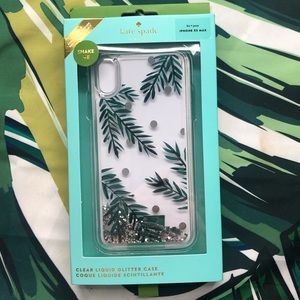 Kate Spade Clear Liquid Glitter iPhone XS Max Case
